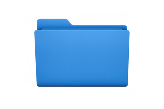 Blue folder 3d rendering storing information and organizing digital files on a transparent background - Powered by Adobe