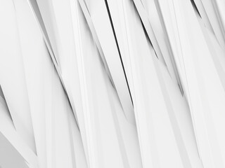 Abstract Geometric Wavy Wall,  Modern white background for Artwork 3d render