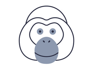 Orangutan icon. Zoo icon outline. Simple vector illustration in modern thin line style. © fun duck