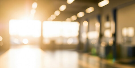 Sunlight filters into a spacious interior, creating a warm and inviting atmosphere. The blurred background suggests an open area, ideal for various activities.