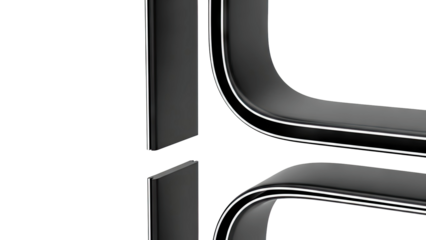 Abstract Black and White Curved Forms