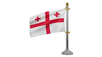 Flag of Georgia waving on a pole