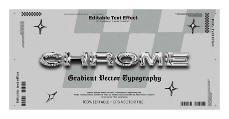 Chrome new silver editable text effect in new modern trend style