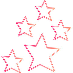 Obraz premium Neon Stars Doodle