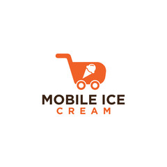 Mobile Ice Cream Logo Vector Simple