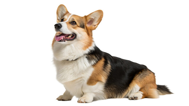 welsh corgi breed dog sitting on a white background