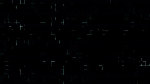 Abstract glowing particles floating in dark space, futuristic technology design with dynamic motion and geometric patterns