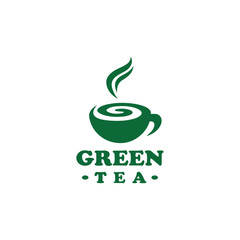 Green Tea Logo Vector Simple Natural Drink