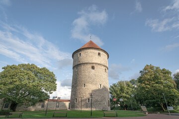Ancient city walls in Tallinn, Estonia 