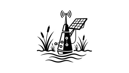 Floating Water Monitoring Device with Solar Panel. © Nasoha