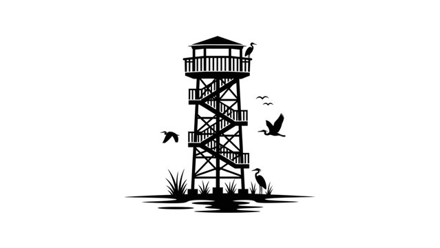 Illustration of a tall observation tower.
