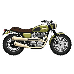 Obraz premium Red and black motorcycle isolated on white background with chrome wheels and engine