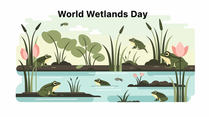 Frogs and Plants in Wetland Ecosystem. © Nasoha