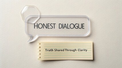 Honest Dialogue Concept with Clear Message and Speech Bubble on Neutral Background for Communication Themes