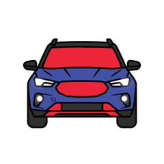 Obraz premium Red sports car illustration with vintage and luxury design elements