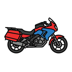 Obraz premium Red motorcycle isolated on white background with chrome and black details