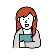 ファイルを持った女性　企業で働くビジネスマン　イラストアバター
