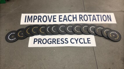 Improve Each Rotation and Progress Cycle with Circle Markers on Ground in Fitness or Training Environment