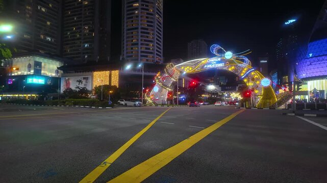 Beautiful Singapore Orchard Road street light-up during the Christmas festive season. Tropical country Christmas street light up.