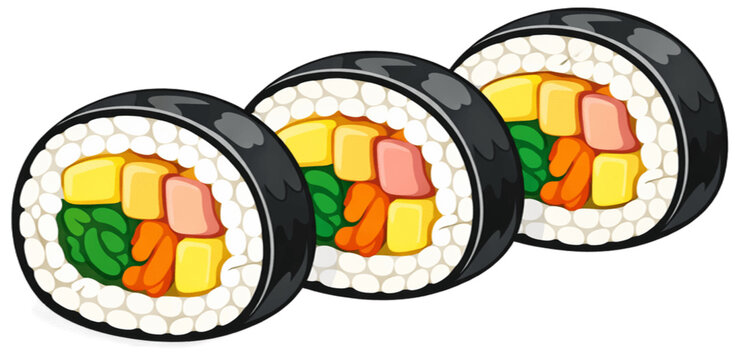 Colorful Gimbap Illustration Element, Generative AI