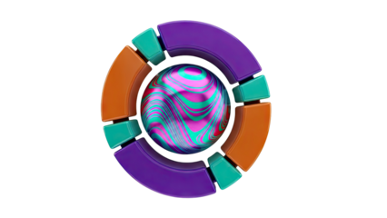 Colorful Abstract Sphere and Ring Structure