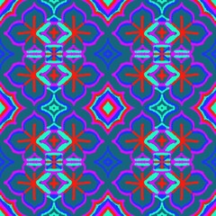 Fototapeta premium A seamless abstract floral pattern with decorative flowers arranged in a repeating vintage design suitable for wallpaper and fabric