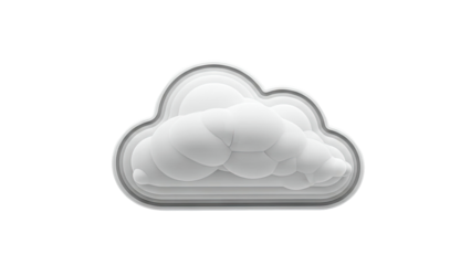 Abstract White Cloud Icon with Layered Design