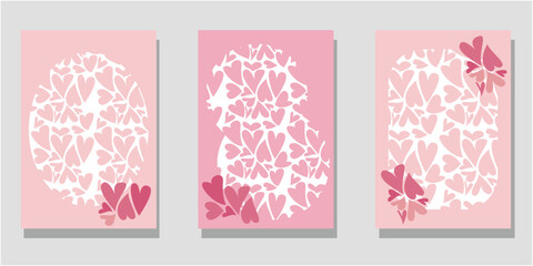 Set of Love and Heart symbol template. Template collection for Valentine's day, Mother's day and wedding design. Vector illustration.