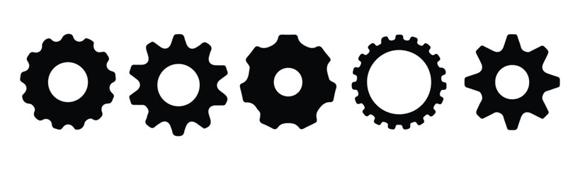 Gear setting vector icon set