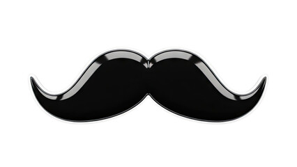 Glossy Black Handlebar Mustache Sticker