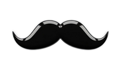 Glossy Black Handlebar Mustache Sticker