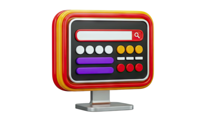 3D Stylized Search Bar and Buttons