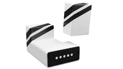 Modern White and Black Striped L-Shaped Furniture