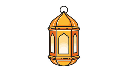 Elegant orange traditional lantern illuminating with a warm glow, perfect for festive decorations and cultural celebrations throughout the year