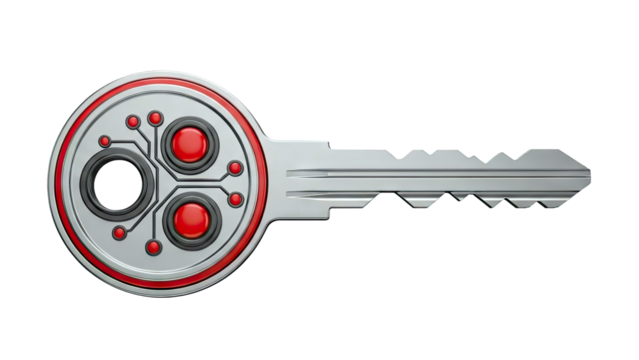Futuristic Key with Circuit Board Design - Powered by Adobe