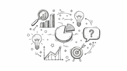 Obraz premium Business concept with charts and ideas sketch.