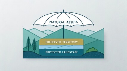 Natural Assets Icon Representing Environmental Protection, Preserved Territory, and Protected Landscape Concepts
