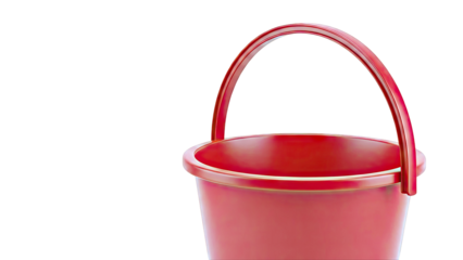 Red Plastic Bucket with Handle