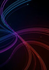 Dynamic abstract technological background featuring multiple intricate curved routes and glowing segments creating a complex winding path design, structure, energy, flowing