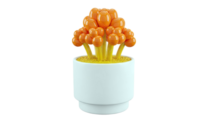 Abstract Orange Plant in White Pot