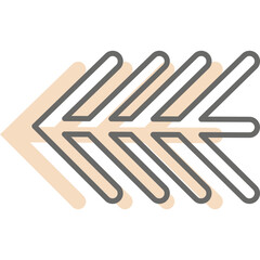 Obraz premium Stylized Left Arrow with Subtle Leaf or Feather Design