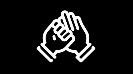 Obraz premium Hands clasped in prayer or contemplation icon, symbolizing hope, spirituality, gratitude, worship, and devotion.