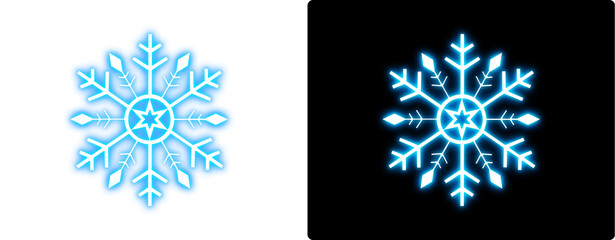 Hd transparent neon snowflake 