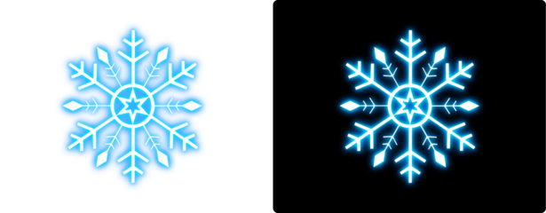 Hd transparent neon snowflake 