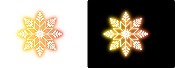 Hd transparent neon snowflake 