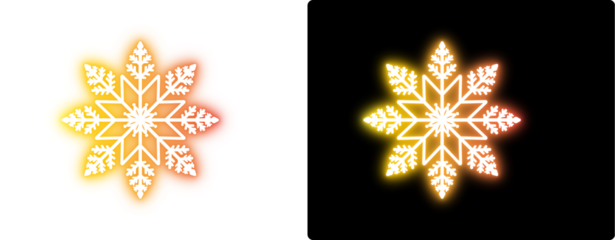 Hd transparent neon snowflake 