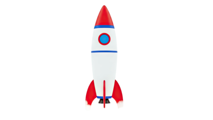 3D Render of a Cartoon Rocket Ship