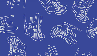 Cute chair pattern background vector design