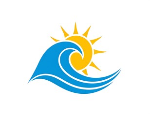 Fototapeta premium Ocean sun logo design