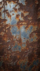 Rusty Metal Surface with Flaking Paint.